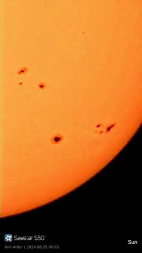 Sunspots in H-alpha - David Cooke - August 25, 2024