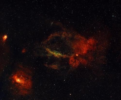 Lobster Claw and Bubble Nebulas - Gary Nichols - July 27, 2024